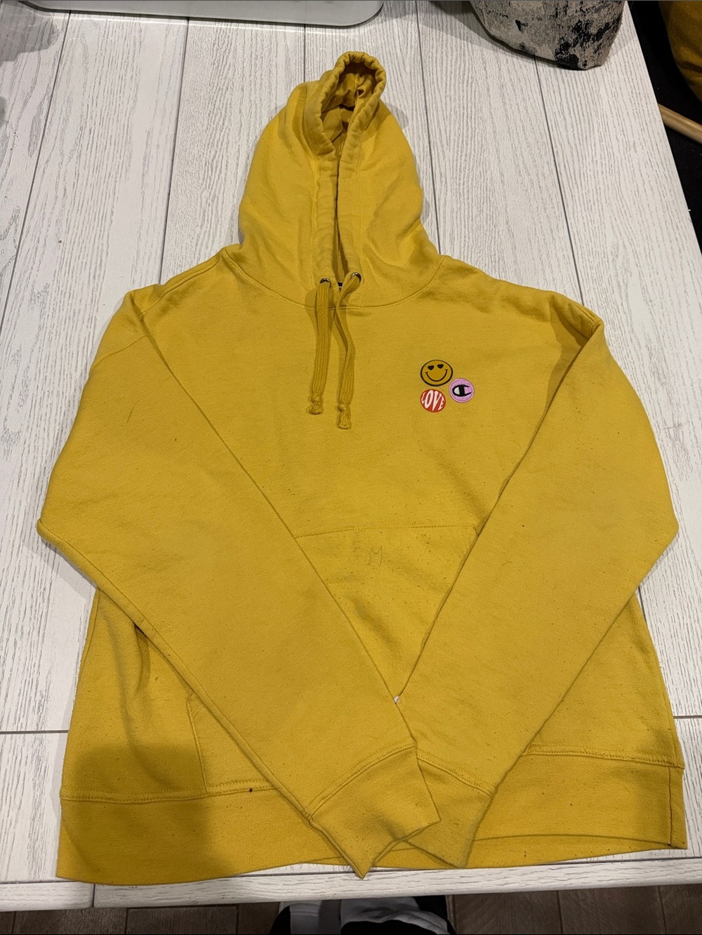 Champion Yellow Graphic Pullover Hoodie